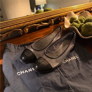Chanel Black and Transparent Flats
